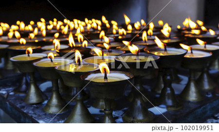 Bunch of Lamps in the Dungeshwari Temple, Bodh Gaya, Bihar Bunch of Lamps in the Dungeshwari Temple, Bodh Gaya, Bihar 102019951