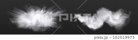 Realistic set of white powder clouds Realistic set of white powder clouds 102019973