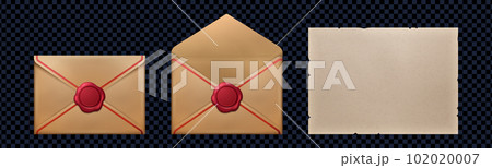 Realistic set of retro paper mail 102020007