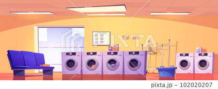 Industrial clean laundry room service cartoon Industrial clean laundry room service cartoon 102020207