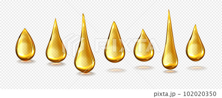 Gold honey drop, isolated olive oil droplet vector 102020350
