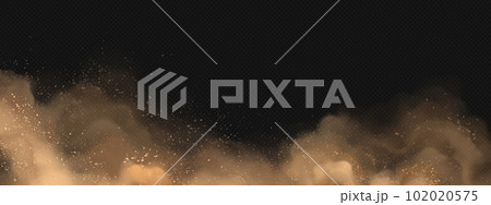 Realistic cloud of brown dust on transparent 102020575