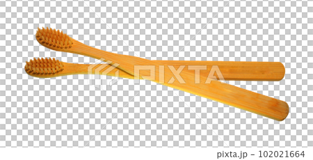 a wooden-handled toothbrush 102021664