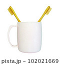 a wooden-handled toothbrush 102021669
