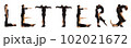 Black dressed people forming LETTERS word over white 102021672