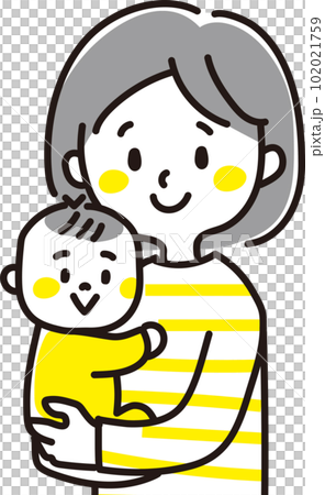 媽媽抱著一個嬰兒 102021759
