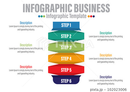 infographics number options template with steps, with 6 Steps, Six 6 option 6 label. Can be used for workflow layout, diagram, business step options, banner, web design. 102023006