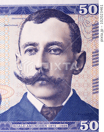 Roald Amundsen a portrait from Norwegian money 102023461