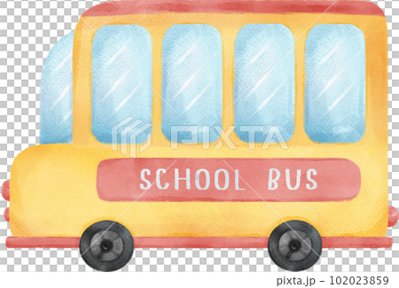 cute watercolor yellow school bus back to school hand painting illustration cute watercolor yellow school bus back to school hand painting illustration 102023859