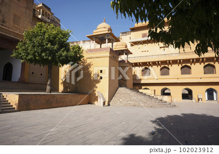 Jaleb Chowk, is an Arabic phrase meaning a place for soldiers to assemble, it is one of the four courtyards of Amer Palace, Amer Palace, located in Jaipur, Rajasthan, India Jaleb Chowk, is an Arabic phrase meaning a place for soldiers to assemble, it is one of the four courtyards of Amer Palace, Amer Palace, located in Jaipur, Rajasthan, India 102023912