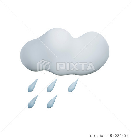 rainy weather icon, 3d render 102024455