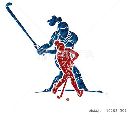 Group of Field Hockey Sport Team Mix Action Female Players Cartoon Graphic Vector Group of Field Hockey Sport Team Mix Action Female Players Cartoon Graphic Vector 102024501