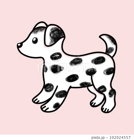 子犬のイラスト、小さな仔犬のイラスト素材、ダルメシアンの子犬の