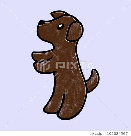 子犬のイラスト、小さな仔犬のイラスト素材、ラブラドールのイラスト 102024567
