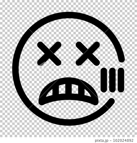 代表面部表情、沮喪、咕嚕聲、震驚的線條樣式圖標 代表面部表情、沮喪、咕嚕聲、震驚的線條樣式圖標 102024892