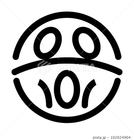 表情、ショック、憔悴を表すラインスタイルのアイコン 102024904