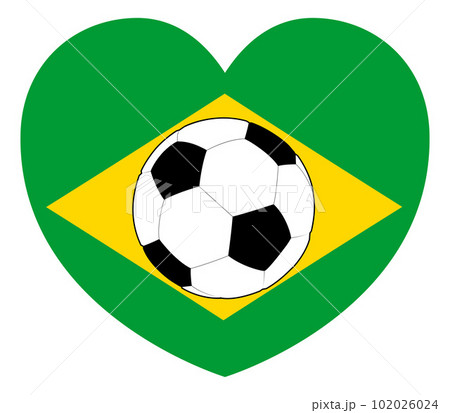 Brazil Brazillian Flag Soccer Football Heart 102026024