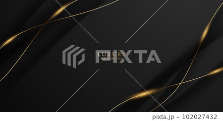 Abstract modern design black background with luxury golden elements vector illustration. 102027432