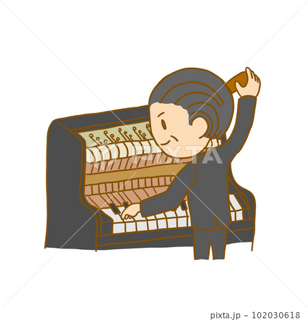 ピアノを調律する男性調律師のイラスト素材 [102030618] - PIXTA