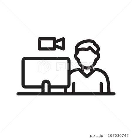 Video Call icon vector image. Suitable for mobile apps, web apps and print media. Video Call icon vector image. Suitable for mobile apps, web apps and print media. 102030742