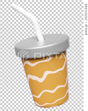 paper or plastic coffee cup isolated. 3d render illustration 102031848