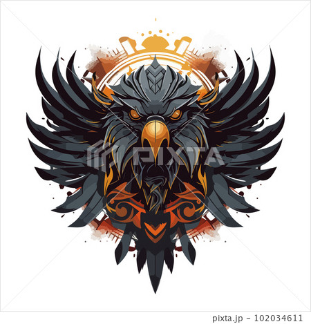 Furious eagle sport vector logo concept isolated on white background. Web infographic. Premium quality wild bird t-shirt tee print illustration. 102034611