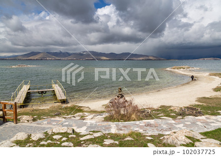 Armenia, lake Sevan, view from the mountain Armenia, lake Sevan, view from the mountain 102037725