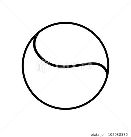 tennis ball - black and white vector symbol illustration, white background 102038586