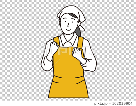 仕事にがんばる調理士の女性 仕事にがんばる調理士の女性 102039904