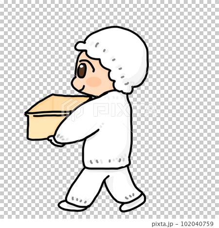 番重を運ぶ作業員のイラスト 102040759