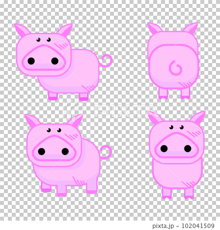 flat design animal pig 102041509