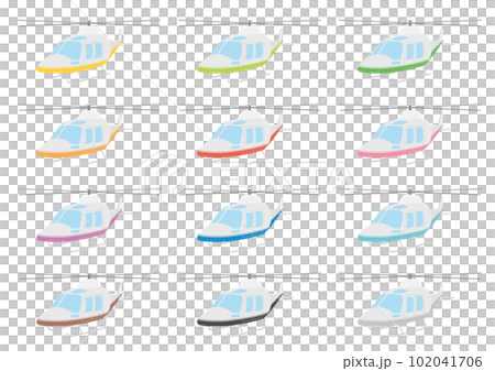 空を飛ぶヘリコプターのイラストのセット_1 102041706