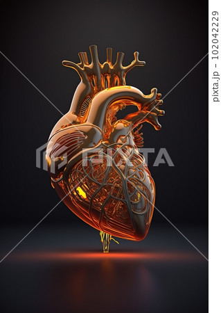 Heart and Mechanisms - Beautiful Blend Made with Generative AI Heart and Mechanisms - Beautiful Blend Made with Generative AI 102042229