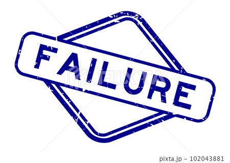 Grunge blue failure word rubber seal stamp on white background 102043881
