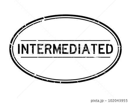 Grunge black intermediaed word oval rubber seal stamp on white background 102043955