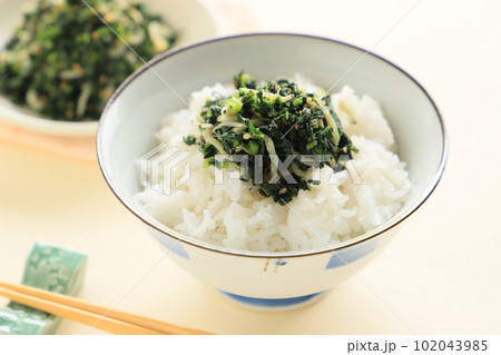 ふきの葉の炒め物(ご飯のお供に) ふきの葉の炒め物(ご飯のお供に) 102043985