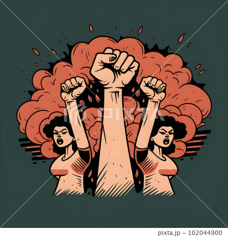 Fists up gesture as activism protests illustration 102044900