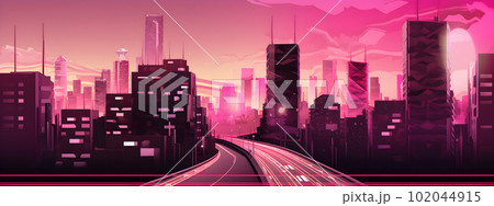 Tokyo night skyline with skyscrapers neon colors Tokyo night skyline with skyscrapers neon colors 102044915
