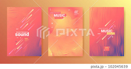 Electronic Music. Techno Party Poster. Abstract 3d Background. 102045639