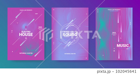 Abstract Music Poster. Electro Party Cover. Vector Dj Background. 102045641