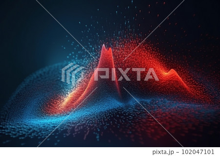 Blue and red abstract glowing wave made with generative AI Blue and red abstract glowing wave made with generative AI 102047101