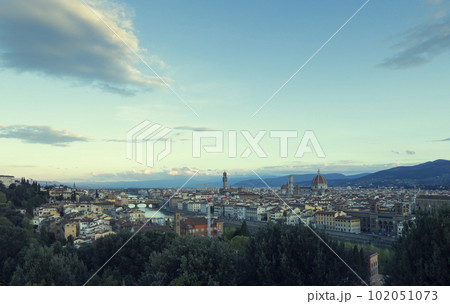 Panorama of Florence city at night, Tuscany, Italy Panorama of Florence city at night, Tuscany, Italy 102051073