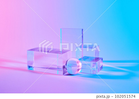 Product background podium glass display background, Transparent glass product display background 102051574