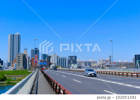 千葉県松戸市国道6号線新葛飾橋2023年4月 千葉県松戸市国道6号線新葛飾橋2023年4月 102051591