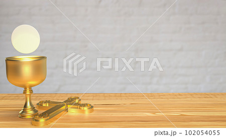 The Bread and Cup for Bread and Cup or religion concept 3d rendering The Bread and Cup for Bread and Cup or religion concept 3d rendering 102054055
