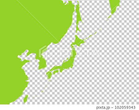 緑の日本地図(アジア) 緑の日本地図(アジア) 102059343