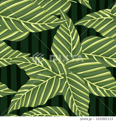Decorative tropical palm leaves seamless pattern. Jungle leaf wallpaper. Exotic botanical texture. Decorative tropical palm leaves seamless pattern. Jungle leaf wallpaper. Exotic botanical texture. 102060133