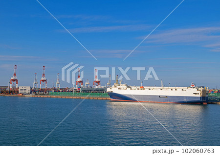 停泊中の自動車専用船 102060763