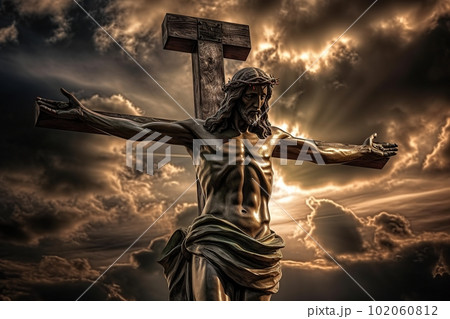 Jesus Christ on the cross made with generative AI Jesus Christ on the cross made with generative AI 102060812