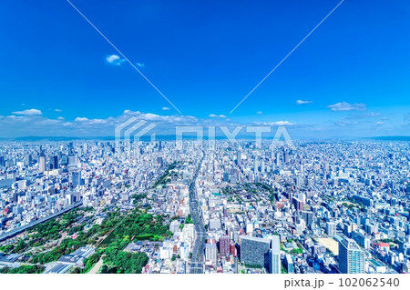 大阪風景　青空と地平線 102062540